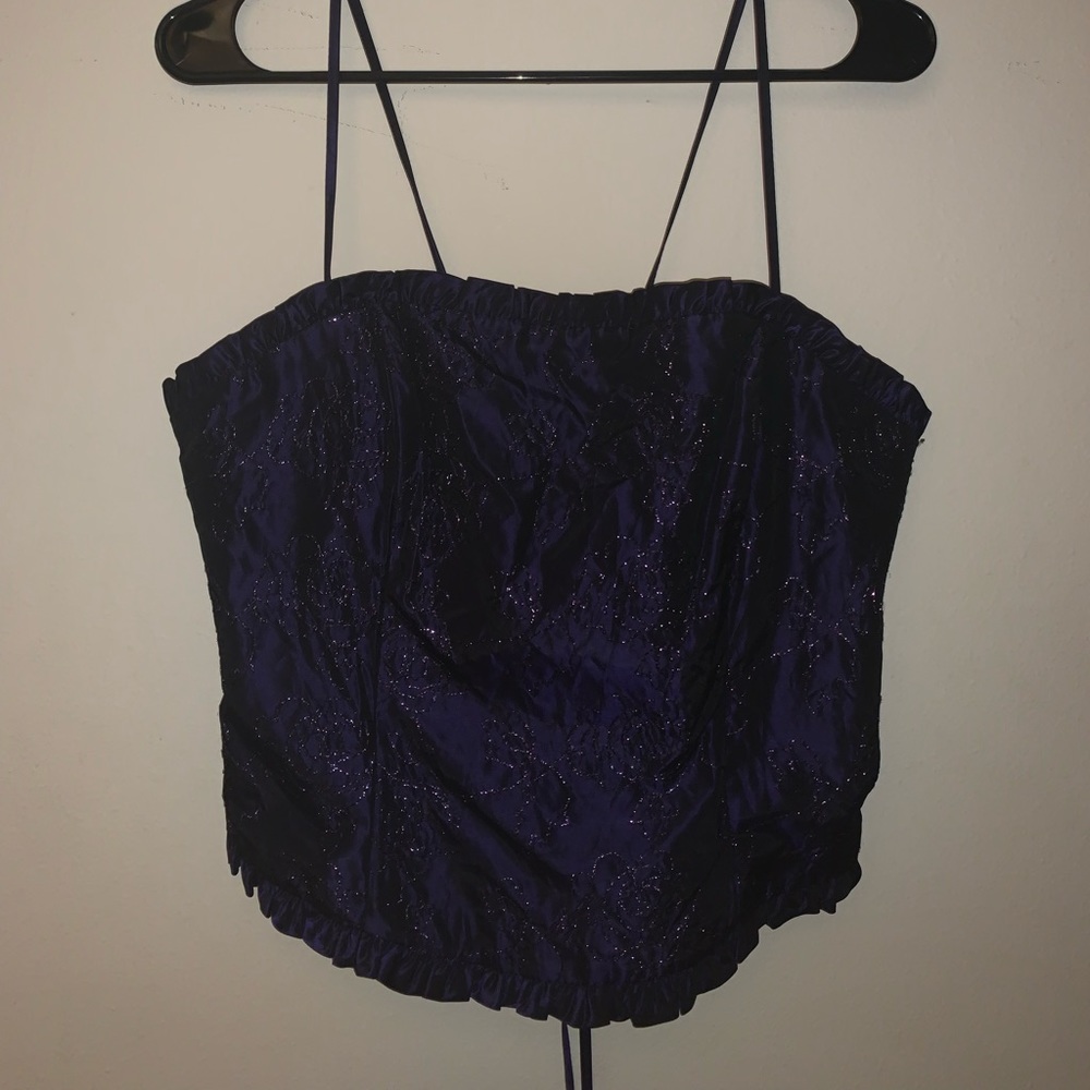 Sparkly purple top that laces in the back